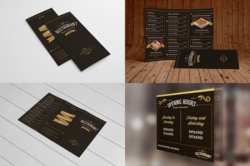 Elegant Food Menu 3 Dark Version - Modèle d'identité d'entreprise - Caractéristiques de l’image 1