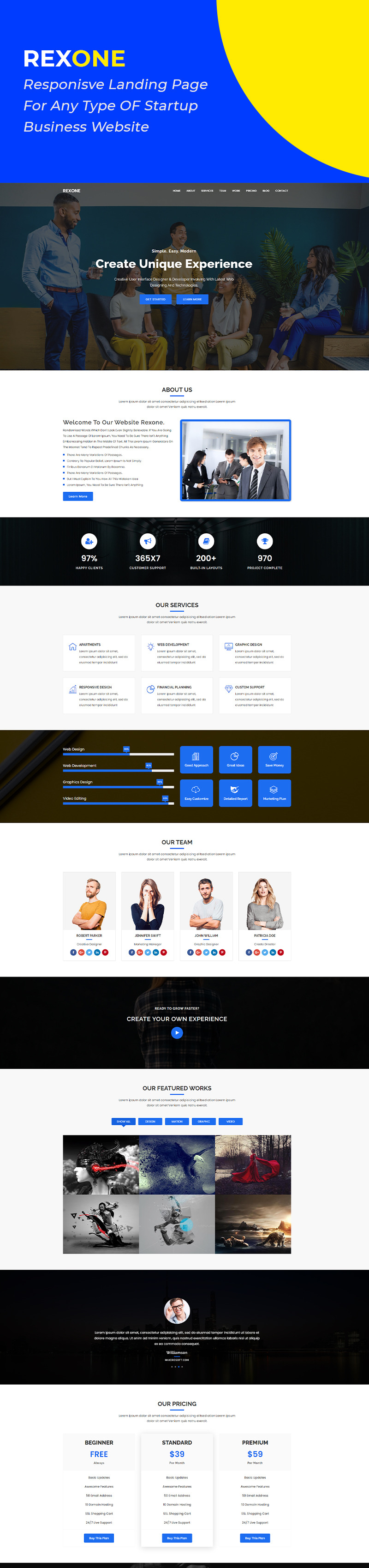 Responsywny szablon Landing Page Rexone - Responsive HTML5 Business Landing Page Template #146485 - Obrazek wyróżniający {numer}