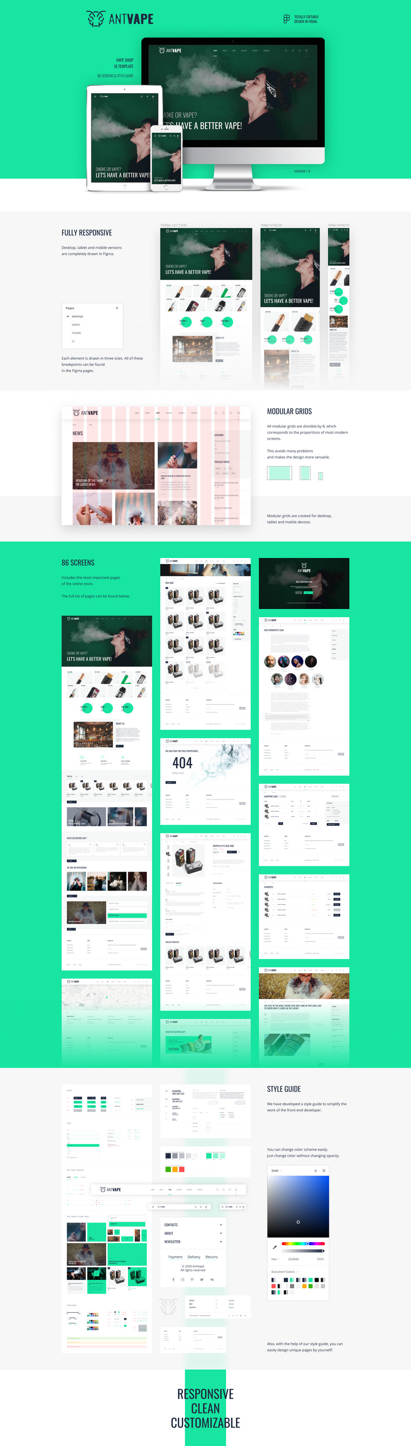 AntVape - Modèle d'interface utilisateur de Vape Shop - Caractéristiques de l’image 1