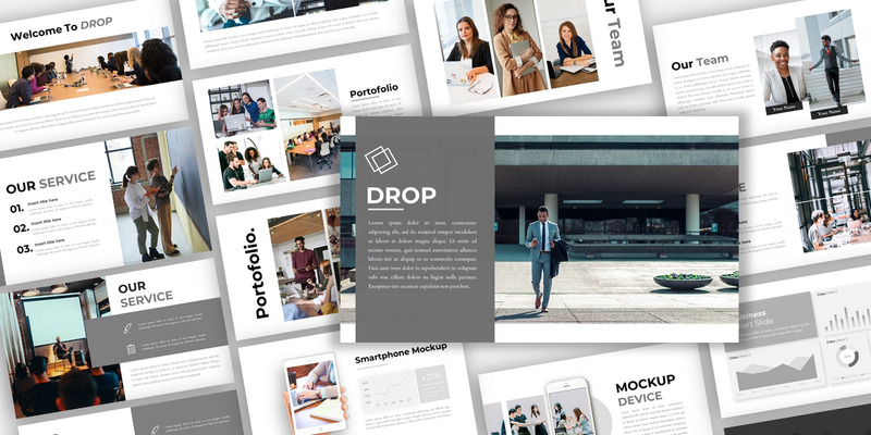 Drop - Modello PowerPoint di presentazione aziendale creativa - Caratteristiche Immagine 1