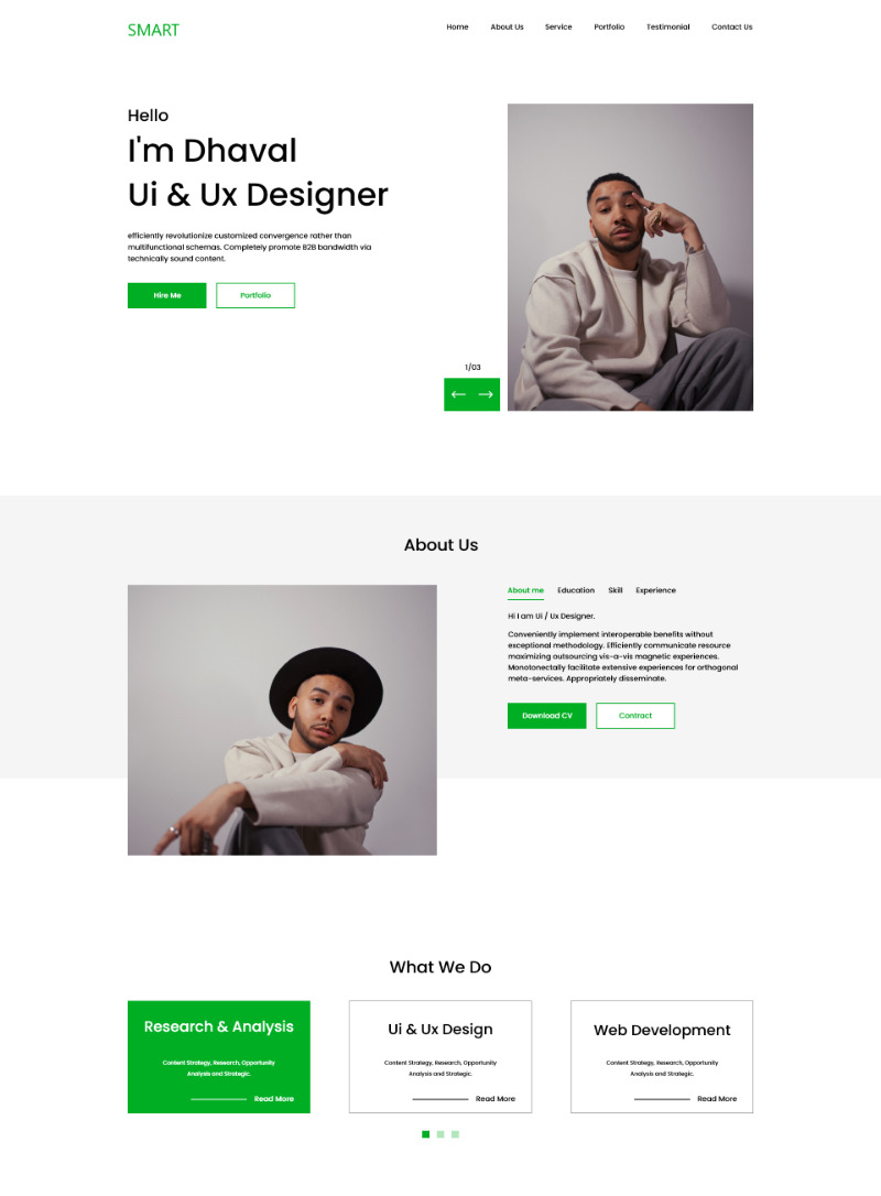 SMART - Portfolio PSD PSD Template #157590 - TemplateMonster