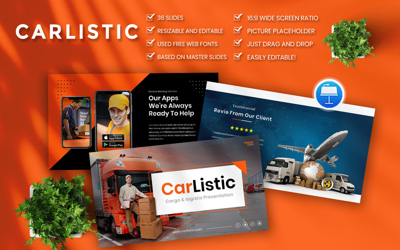 Carlistic - Cargo and Logistic Business - Keynote-sjabloon - Features Image 1