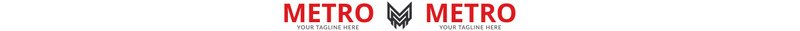 Modelo de logotipo de carta Metro M - Features Image 1