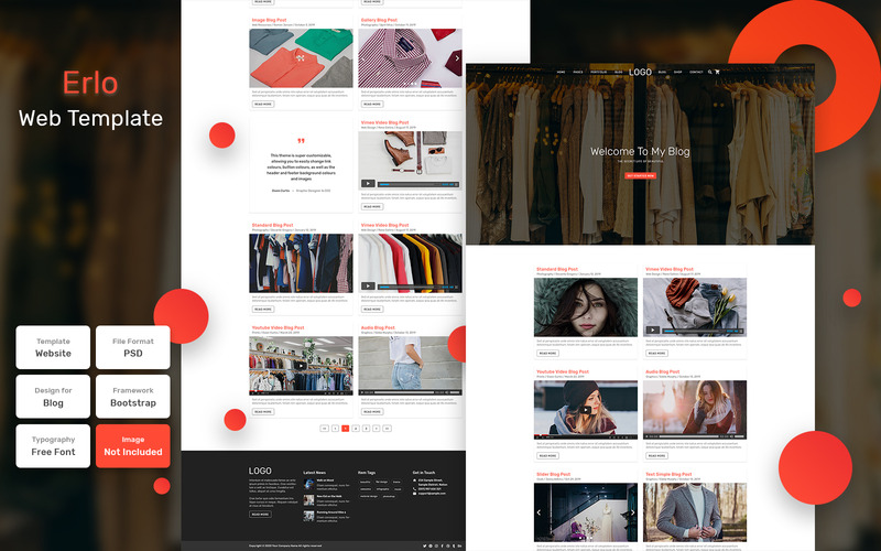Erlo - Blog Material PSD Template - Features Image 1