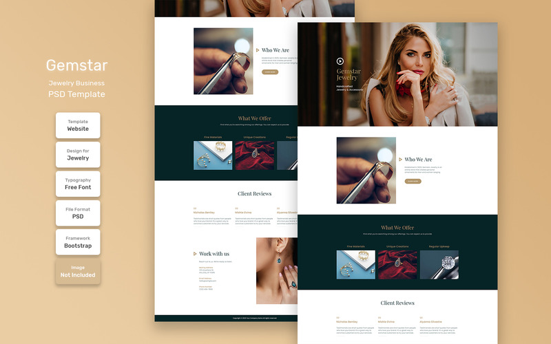 Gemstar - Jewelry Business Material PSD Template - Features Image 1