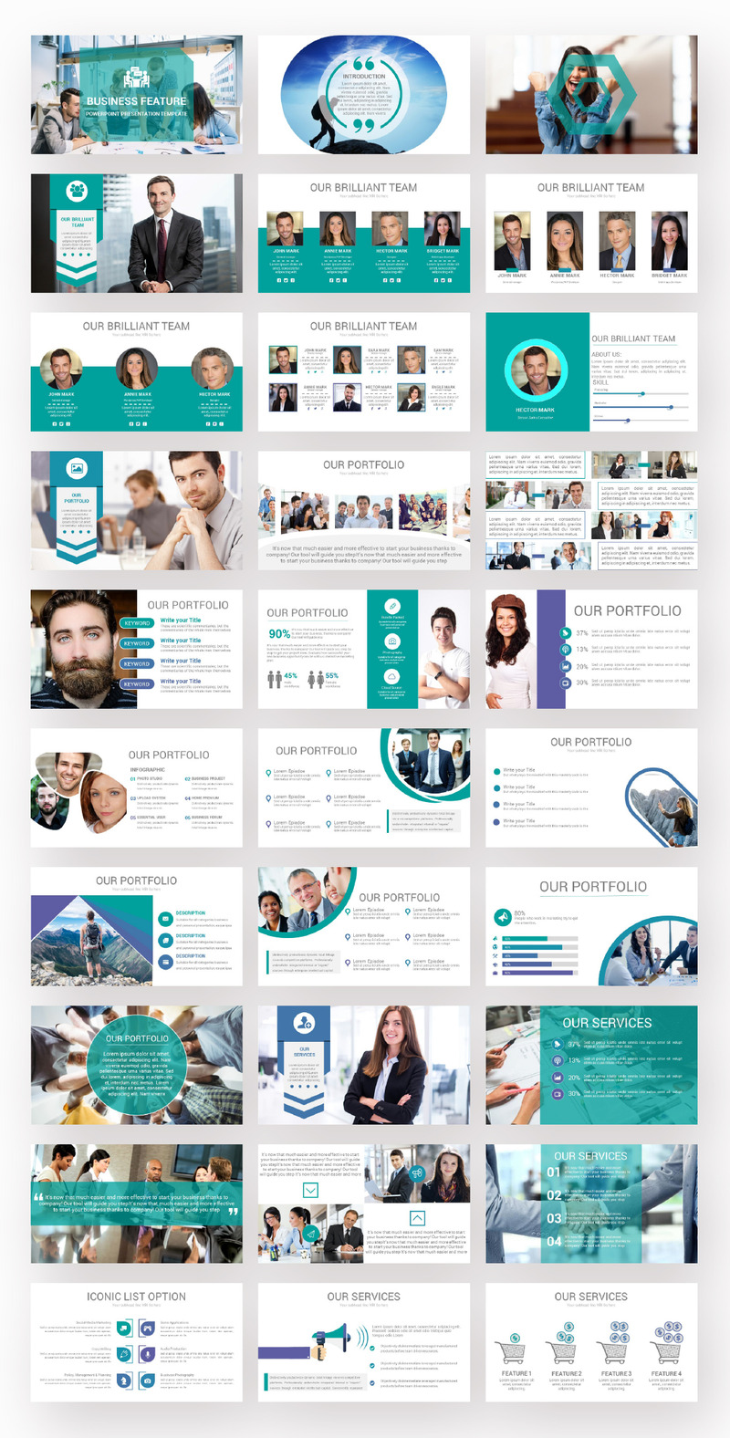 Business Presentation Diagrams PowerPoint template - Features Image 1