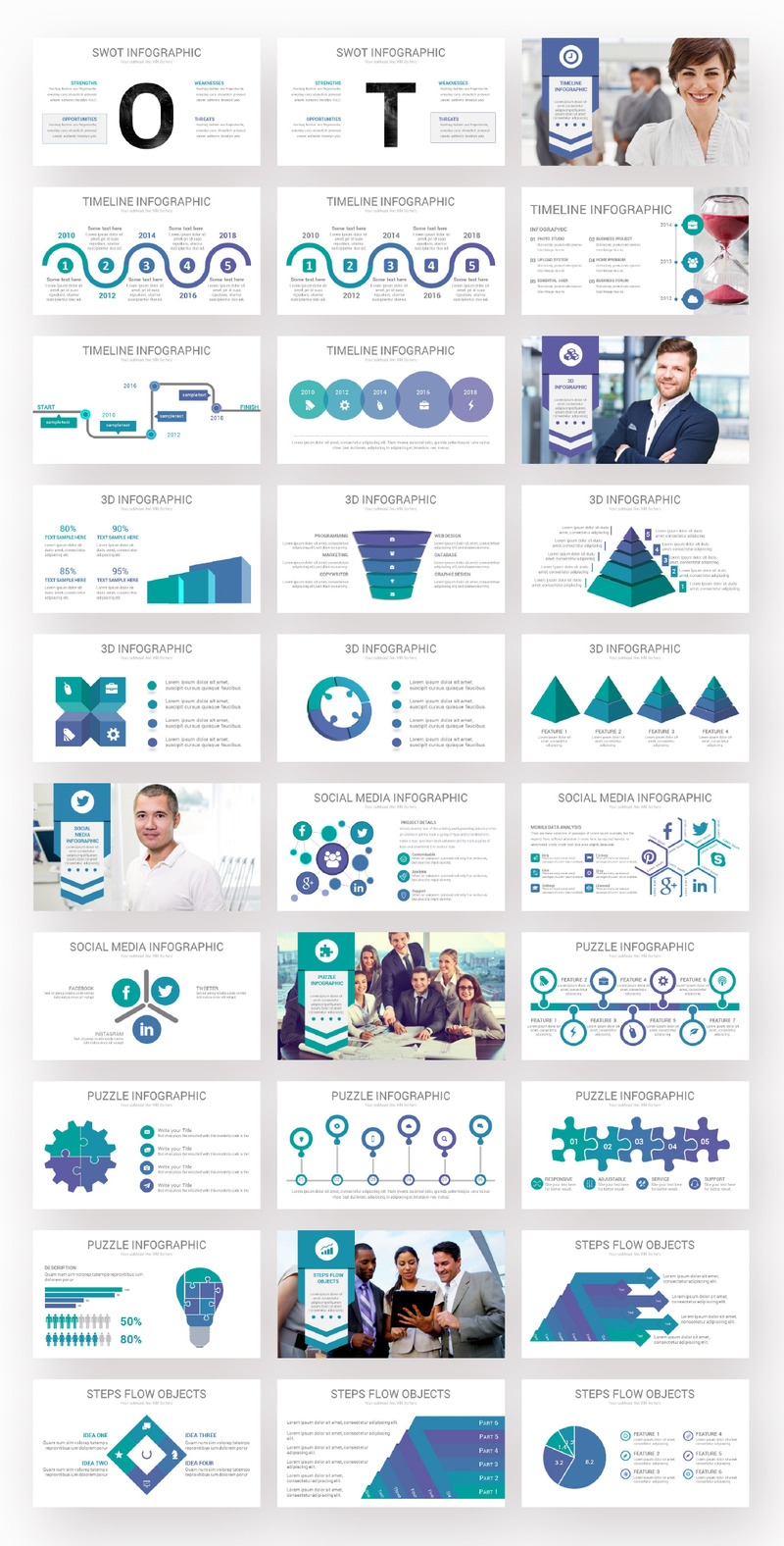 Business Presentation Diagrams PowerPoint template - Features Image 3