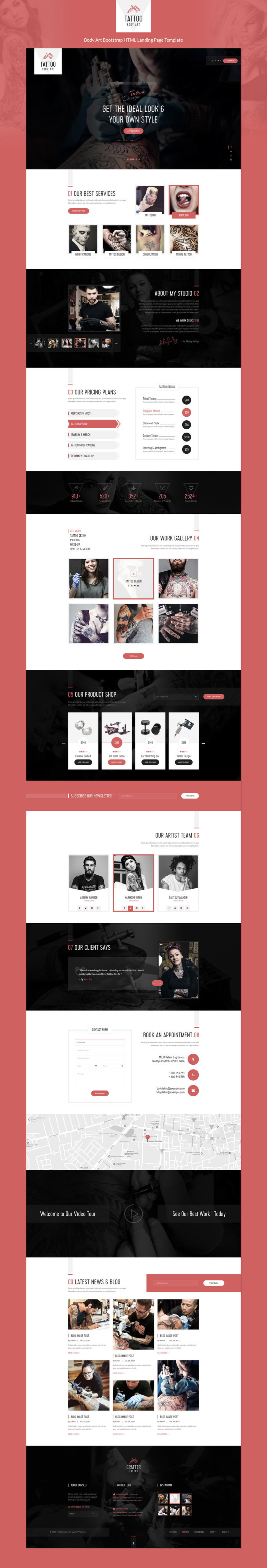Template di Landing Page Responsive #68266 Tattoo Body Art Bootstrap - Immagine Caratteristiche 1