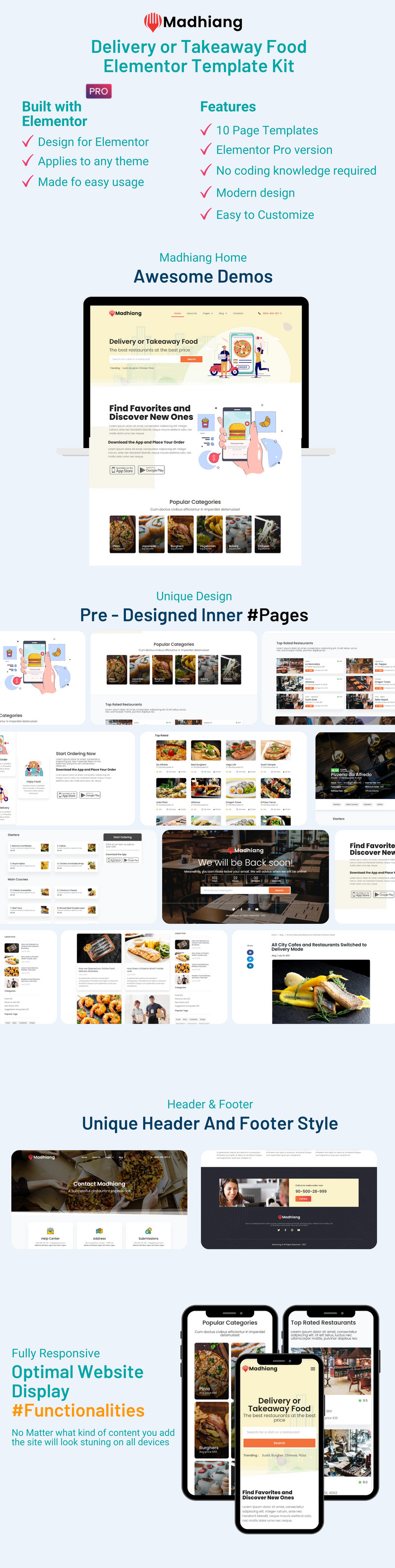 Madhiang - Delivery or Takeaway Food Elementor Template Kits - Features Image 1