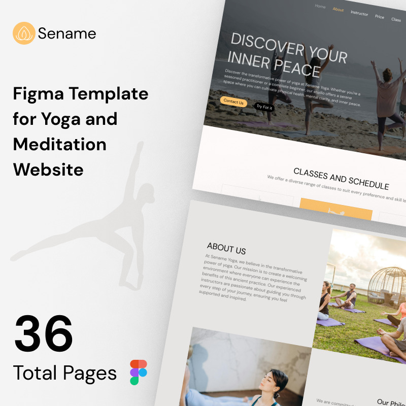 Sename - Figma šablona pro webovou stránku jógy a meditace - Features Image 1