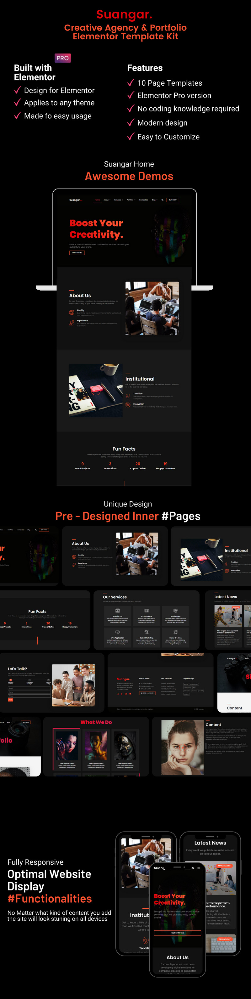 Suangar – Creative Agency & Portfolio Elementor Template Kits - Features Image 1