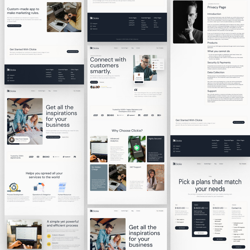 Clickie - Modèle Figma de site Web SaaS et de démarrage moderne - Caractéristiques de l’image 1