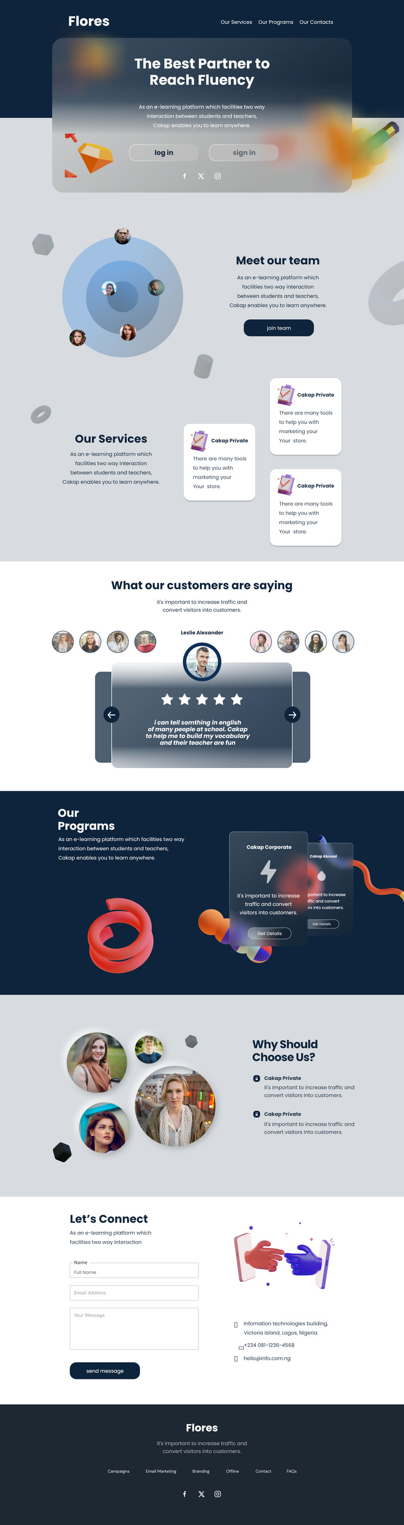 Flores - Multifunctionele zakelijke website ontwerp Figma sjabloon | UI-kit - Features Image 3