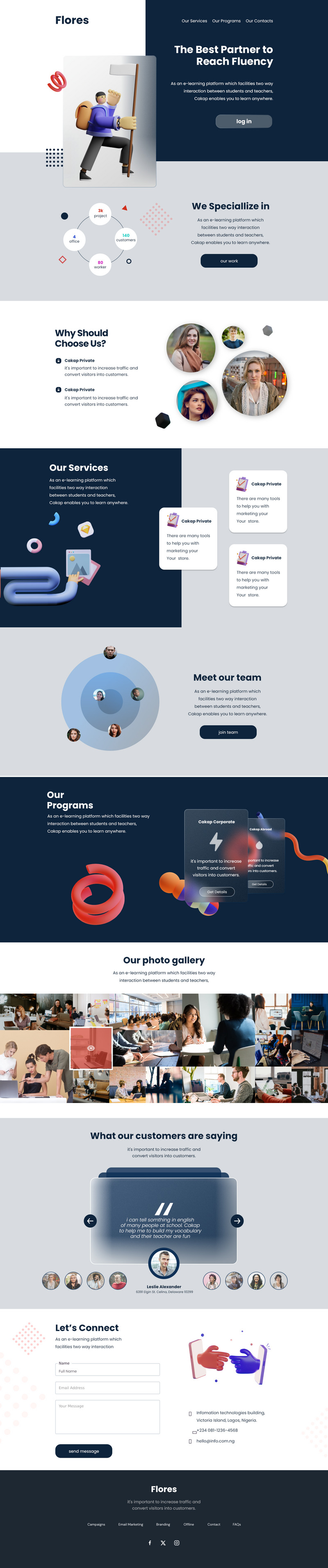 Flores - Multifunctionele zakelijke website ontwerp Figma sjabloon | UI-kit - Features Image 2