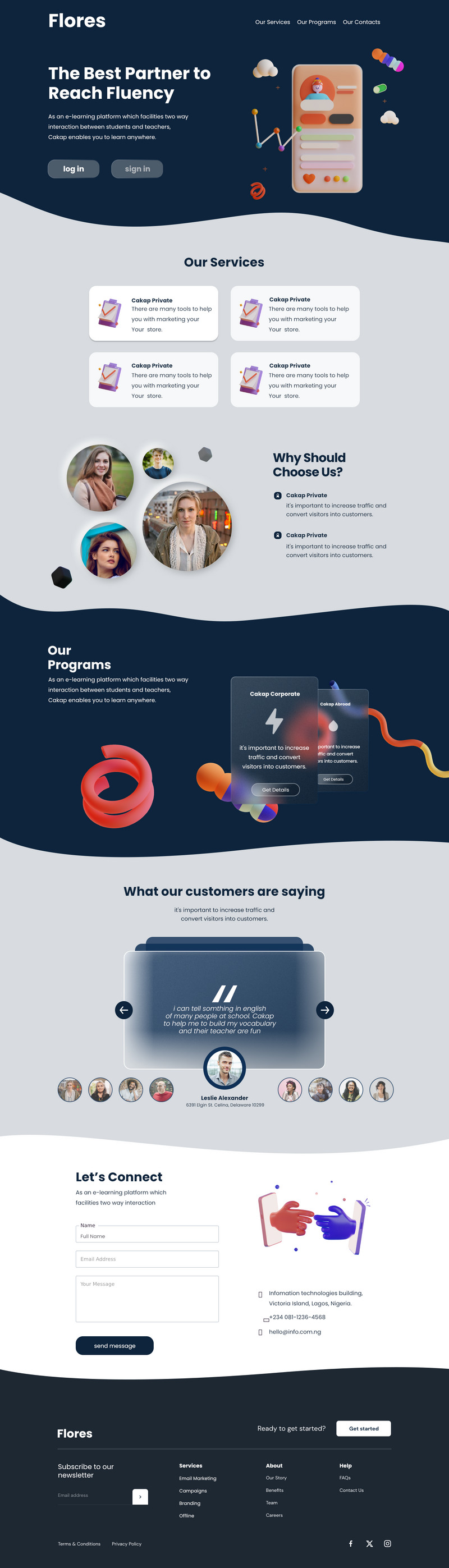 Flores - Multifunctionele zakelijke website ontwerp Figma sjabloon | UI-kit - Features Image 1