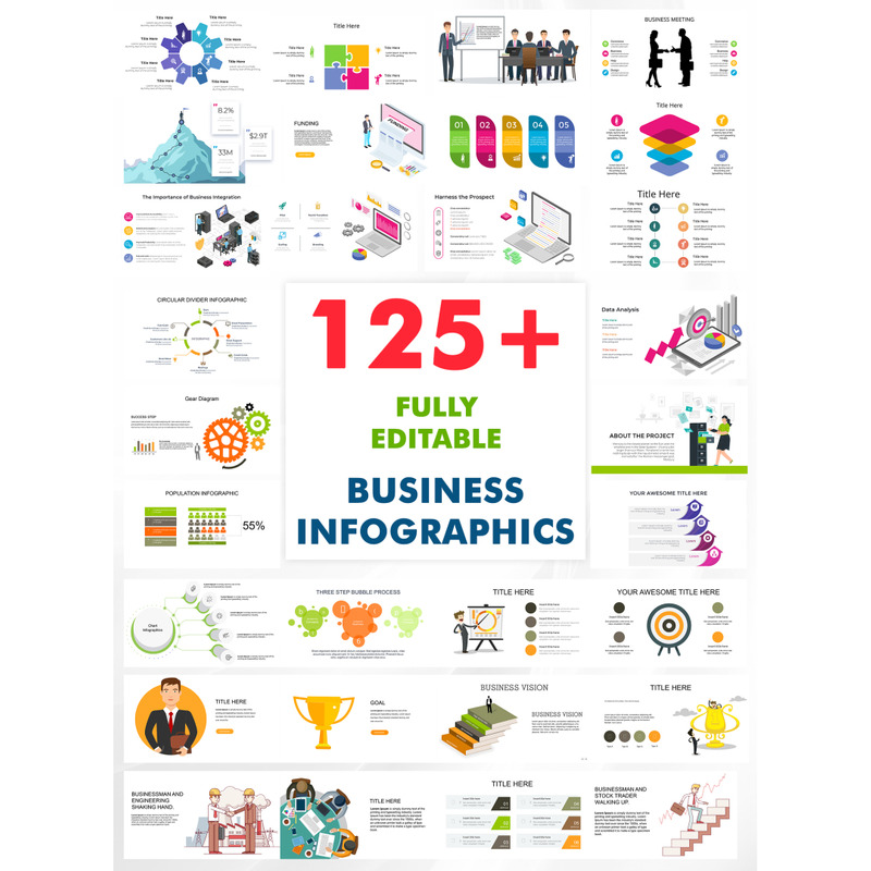 125+ Editable Business Powerpoint Presentation Templates Infographics Bundle - Features Image 1