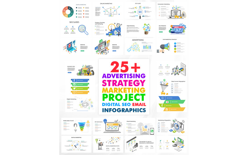 25+ modelli di infografica di presentazione Powerpoint di marketing modificabili - Caratteristiche Immagine 1