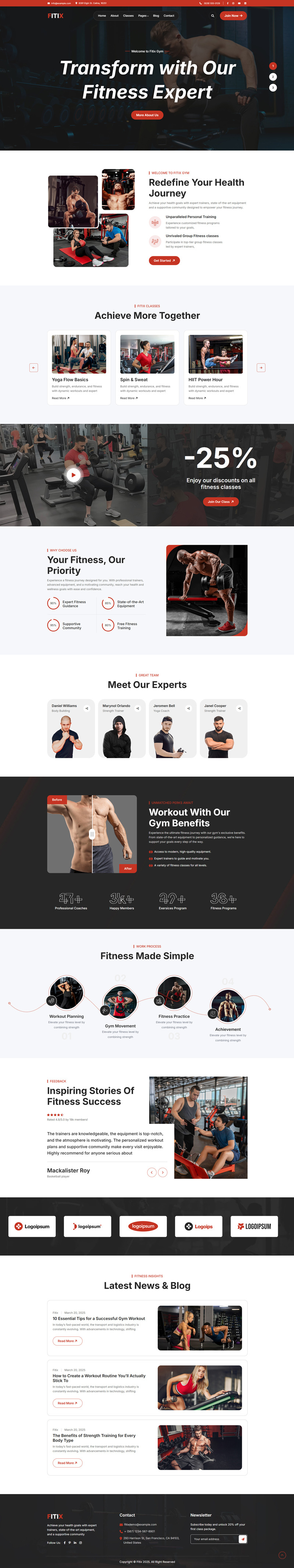 Fitix - тема WordPress для фітнесу та тренажерного залу - Features Image 1