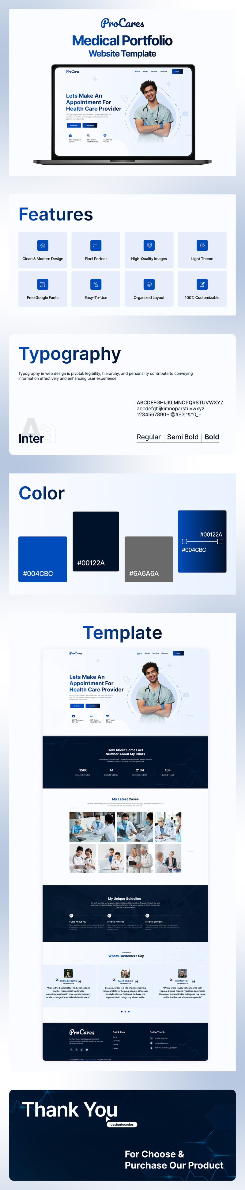 Procares – šablona elementoru lékařského portfolia - Features Image 1