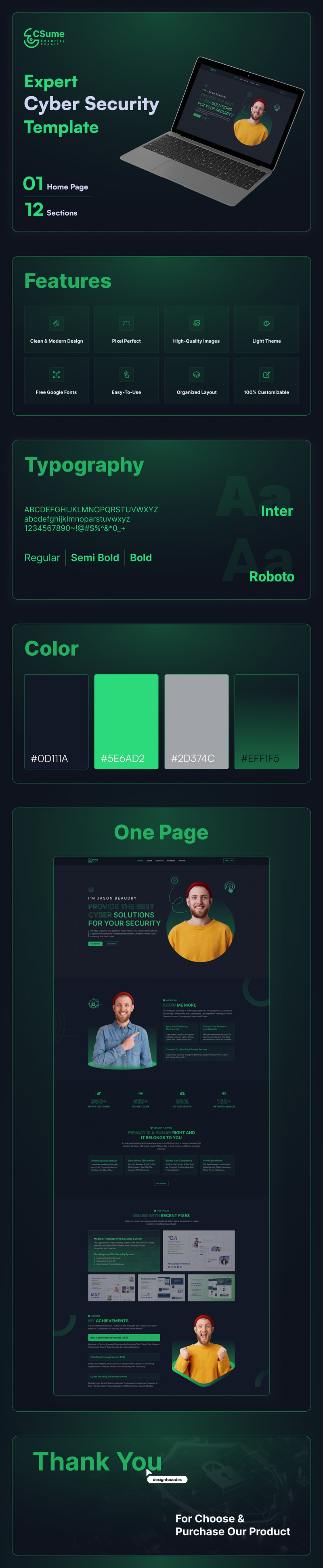 Csume v2 – Šablona portfolia kybernetického zabezpečení Next.js - Features Image 1