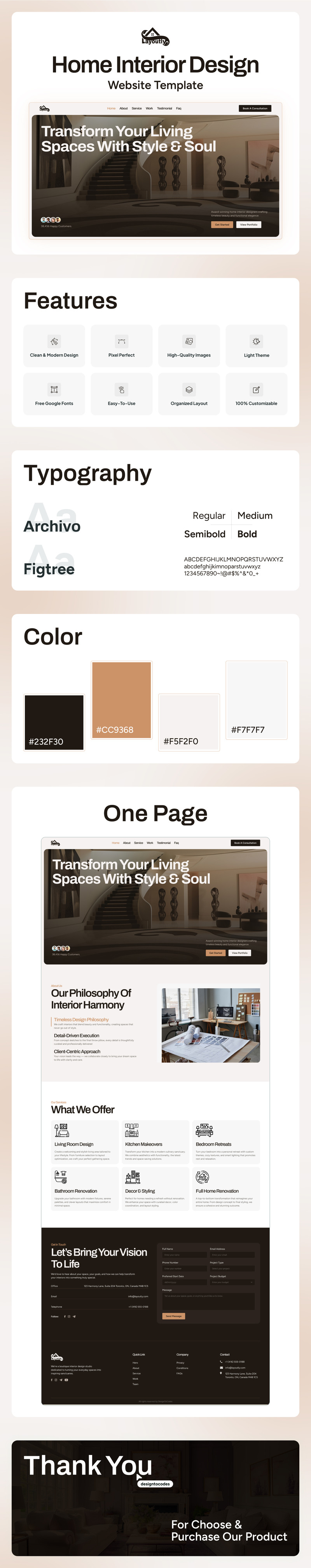 Layoutly – Modern Interior Design Website Template - Features Image 1