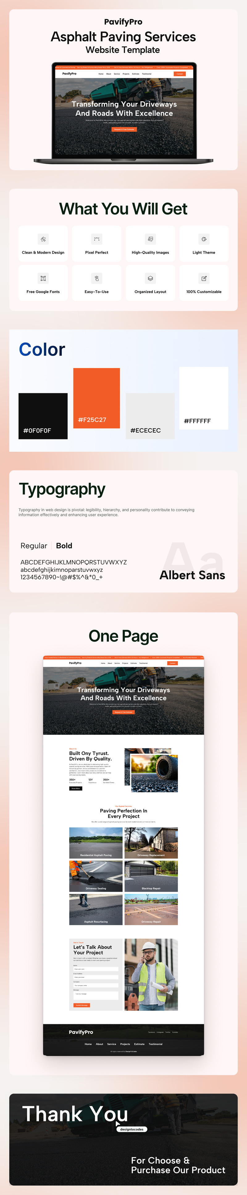 PavifyPro — шаблон Elementor для асфальтового покрытия - Features Image 1