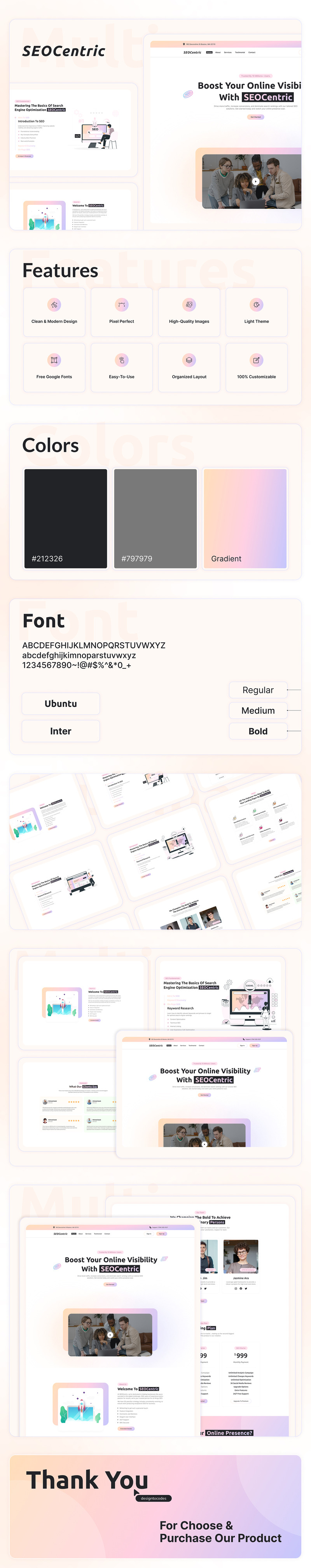 Seocentric – SEO Expert OnePage Elementor Template - Eigenschaften Bild 1