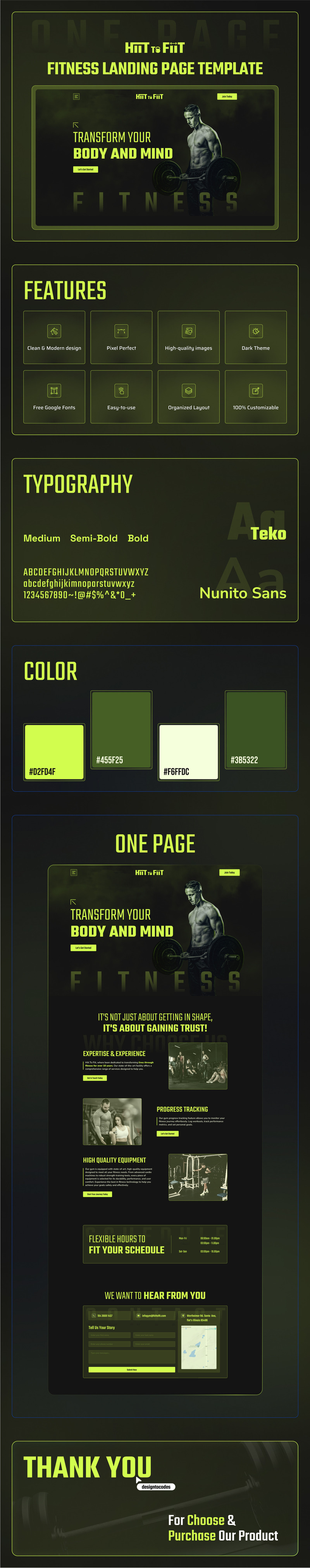 Hiittofiit - шаблон Next.js для фітнесу на одній сторінці - Features Image 1