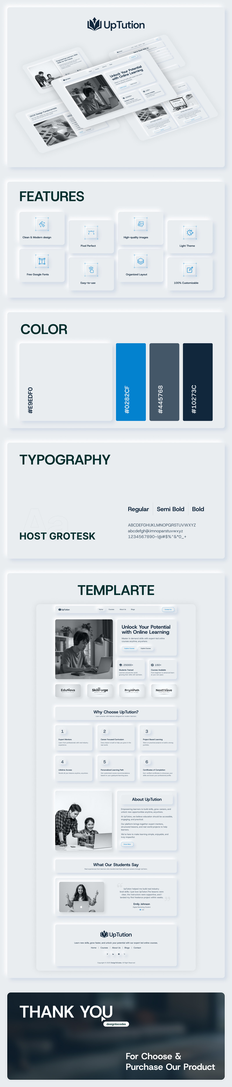 UpTution – Modello Elementor per corsi e formazione online - Caratteristiche Immagine 1