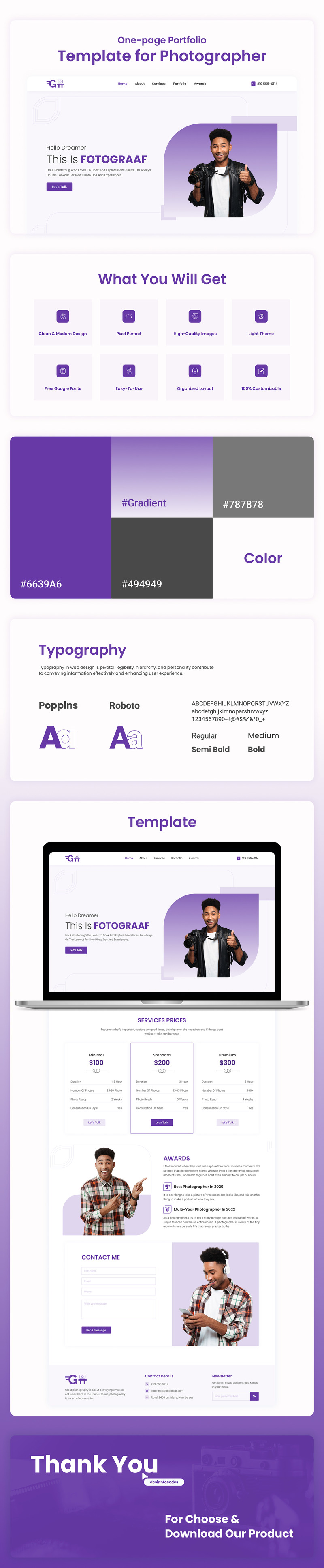 Fotograaf V2 - Modèle Elementor pour portfolio de photographe - Caractéristiques de l’image 1