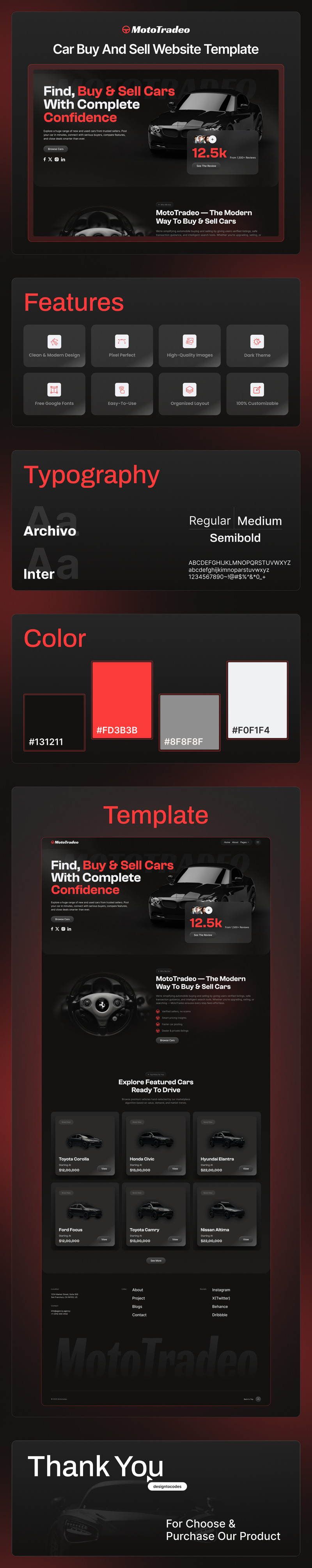 MotoTradep：汽车买卖 Next.js 模板 - Features Image 1