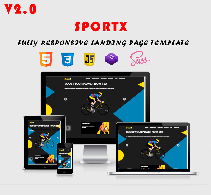 SportX- Fully Responsive Landing Page Template - Features Image 1