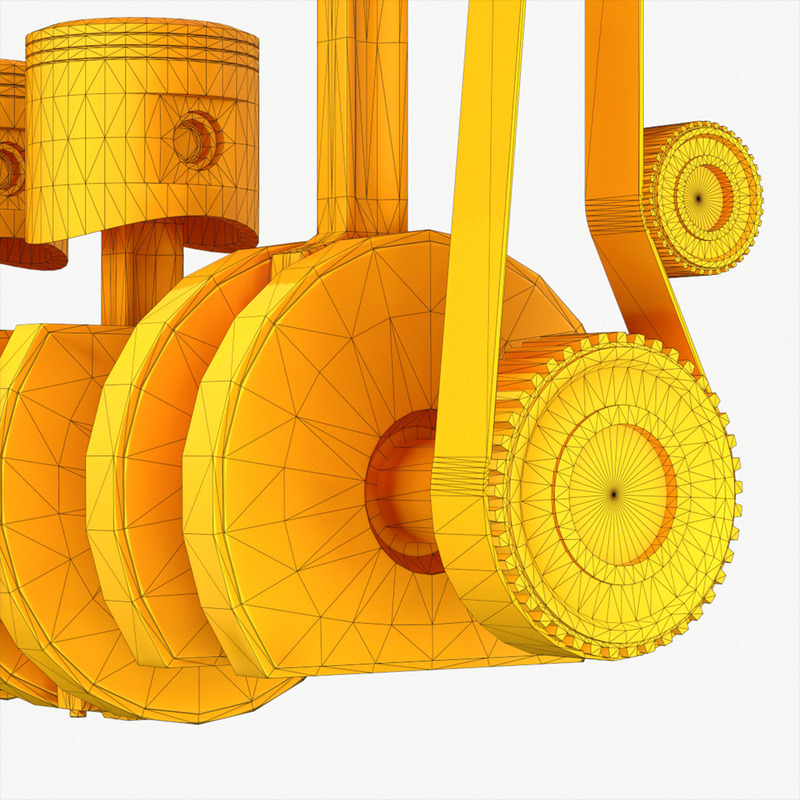 Animated Engine Parts 4T PBR Low Poly 3d Model - Features Image 6
