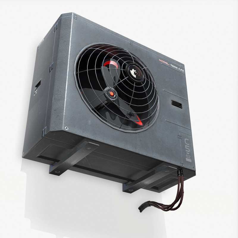 Sci-Fi-Klimaanlage PBR Low Poly 3D-Modell - Eigenschaften Bild 6