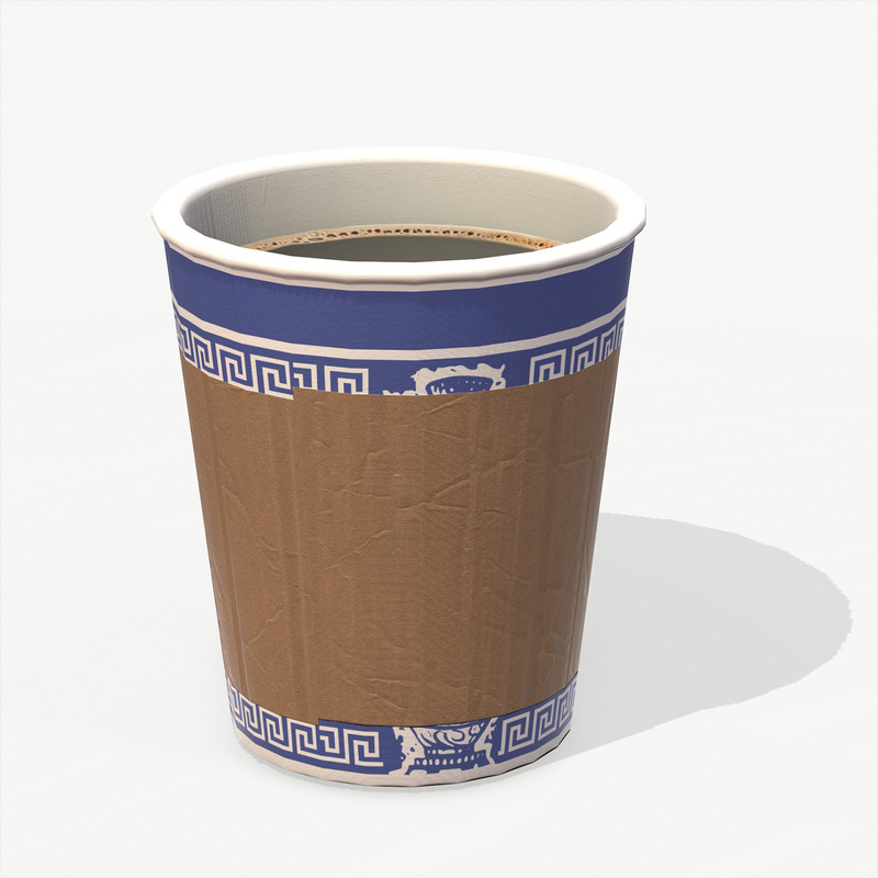 Tazza da caffè in carta Low Poly PBR Modello 3d - Caratteristiche Immagine 4