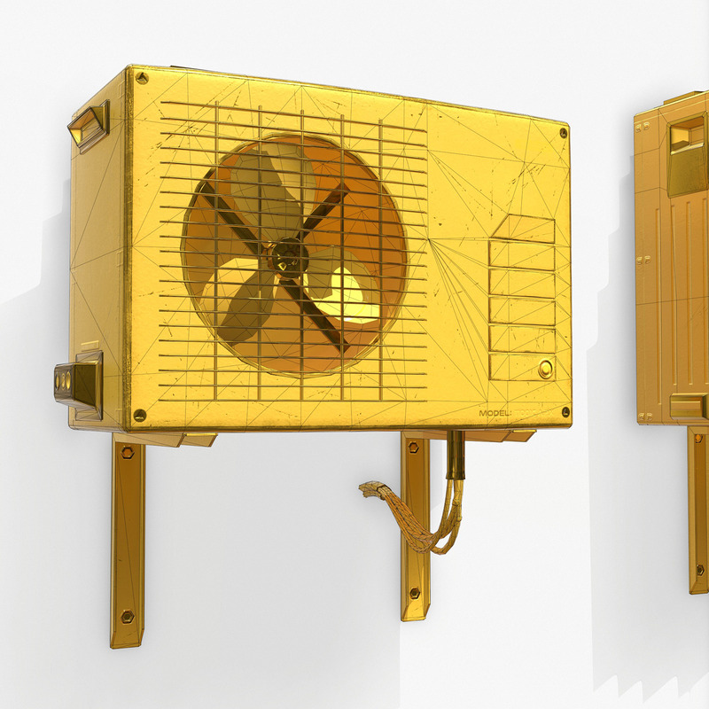 Sci-Fi-Klimaanlage PBR Low Poly 3D-Modell - Eigenschaften Bild 8