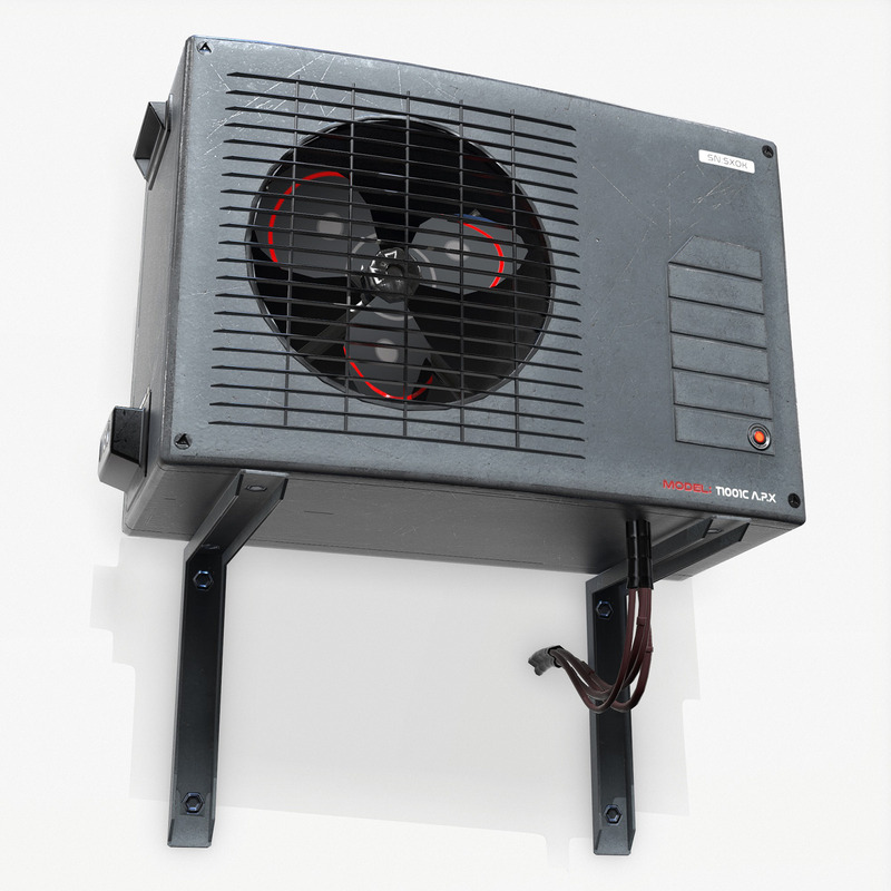 Sci-Fi-Klimaanlage PBR Low Poly 3D-Modell - Eigenschaften Bild 3