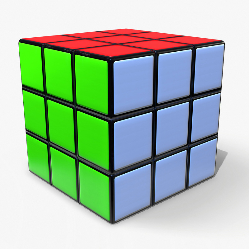 Rubik's Cube Low Poly 3d Model - Features Image 3