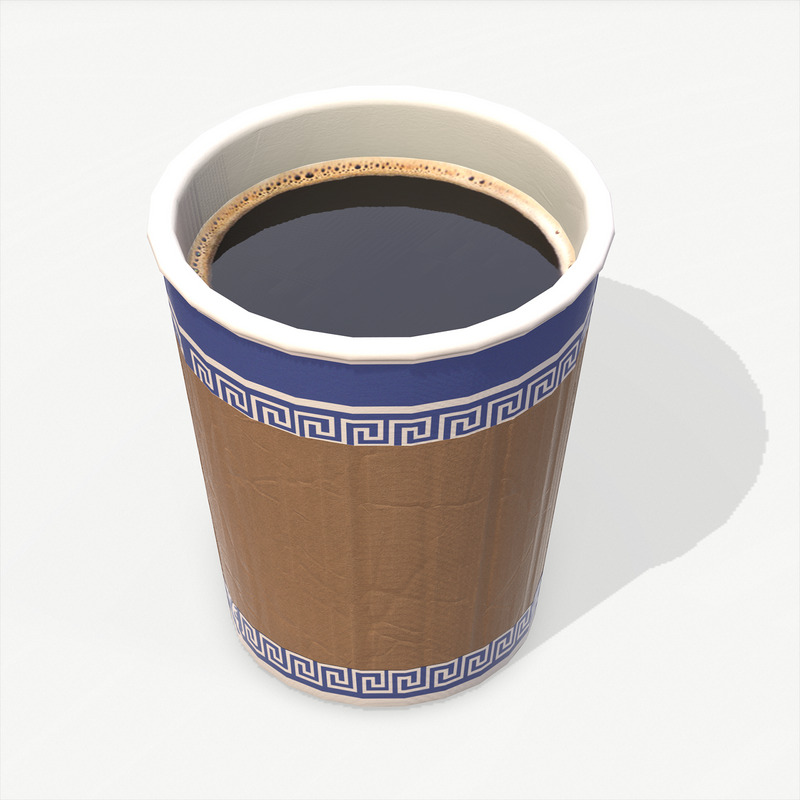 Tazza da caffè in carta Low Poly PBR Modello 3d - Caratteristiche Immagine 5