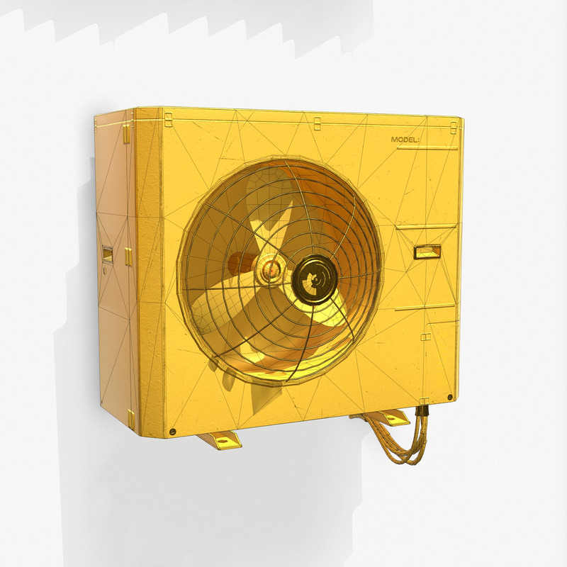 Sci-Fi-Klimaanlage PBR Low Poly 3D-Modell - Eigenschaften Bild 1