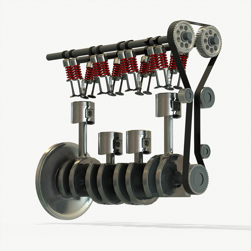 Animated Engine Parts 4T PBR Low Poly 3d Model - Features Image 11