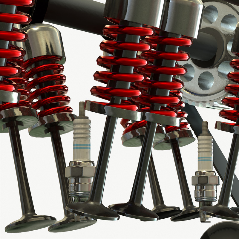 Animated Engine Parts 4T PBR Low Poly 3d Model - Features Image 13
