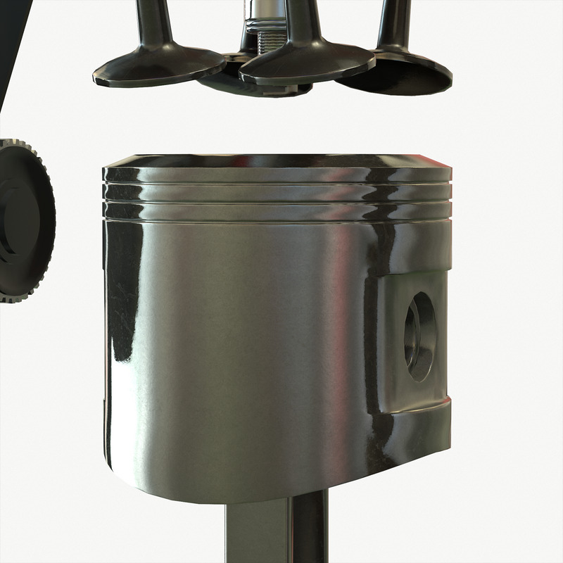 Animated Engine Parts 4T PBR Low Poly 3d Model - Features Image 2