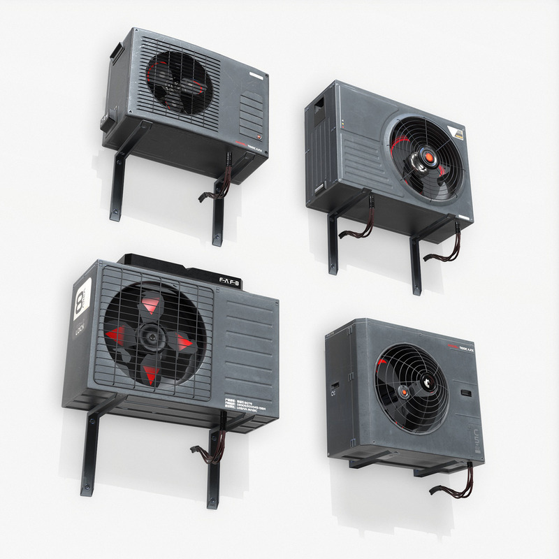 Sci-Fi-Klimaanlage PBR Low Poly 3D-Modell - Eigenschaften Bild 2