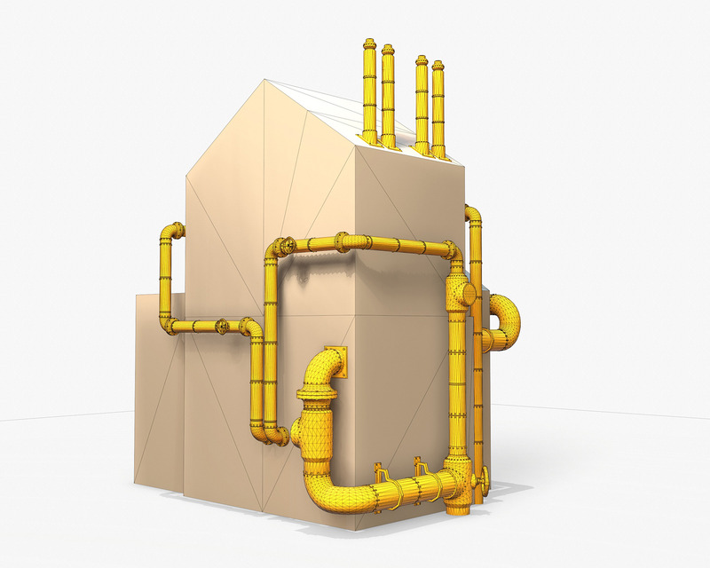 Tubi vapore industriali Modello 3D PBR - Caratteristiche Immagine 11