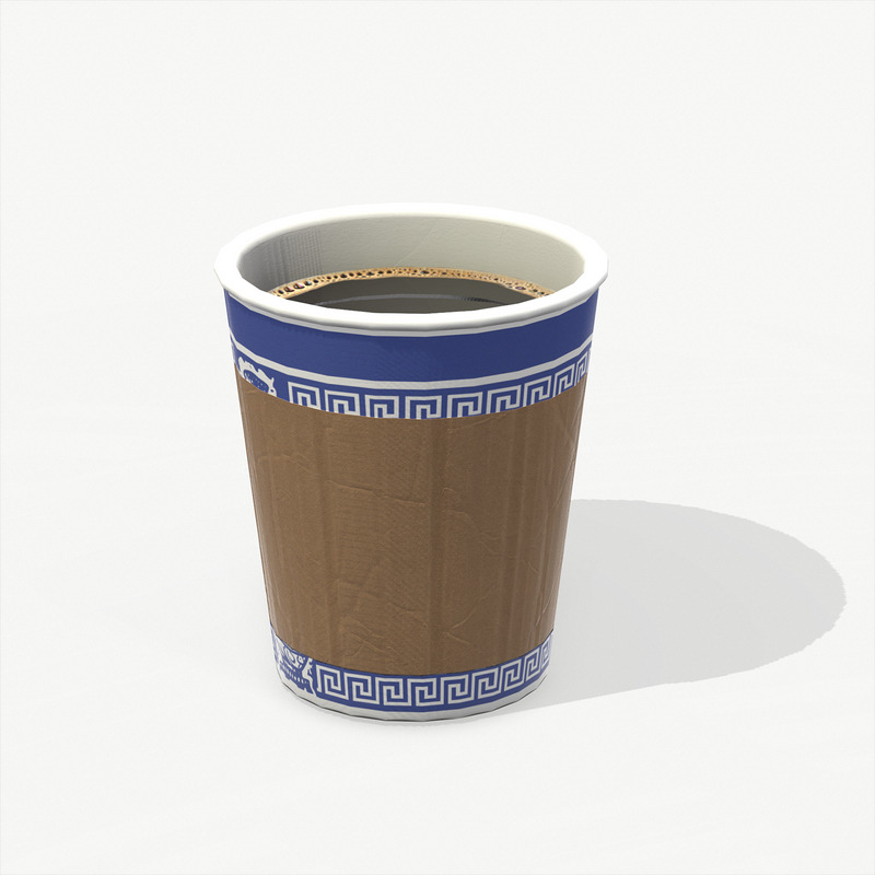 Tazza da caffè in carta Low Poly PBR Modello 3d - Caratteristiche Immagine 3