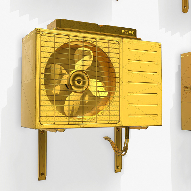 Sci-Fi-Klimaanlage PBR Low Poly 3D-Modell - Eigenschaften Bild 10