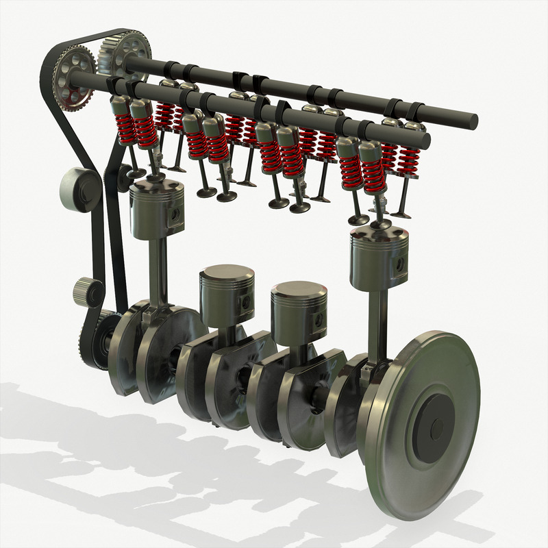 Animated Engine Parts 4T PBR Low Poly 3d Model - Features Image 8