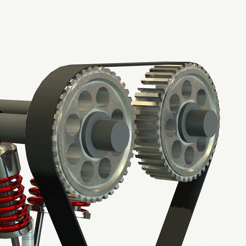 Animated Engine Parts 4T PBR Low Poly 3d Model - Features Image 12