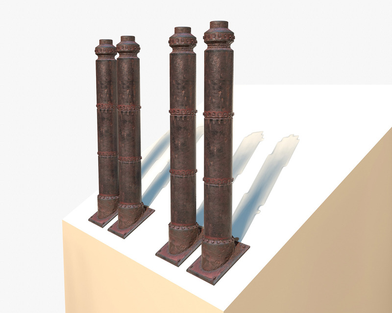 Tubi vapore industriali Modello 3D PBR - Caratteristiche Immagine 8